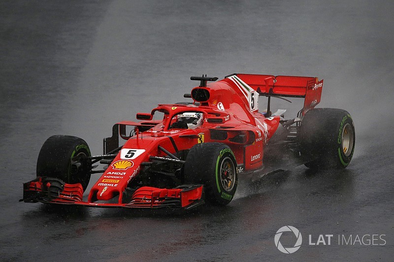 Vettel: Ferrari not as strong as Mercedes in the wet