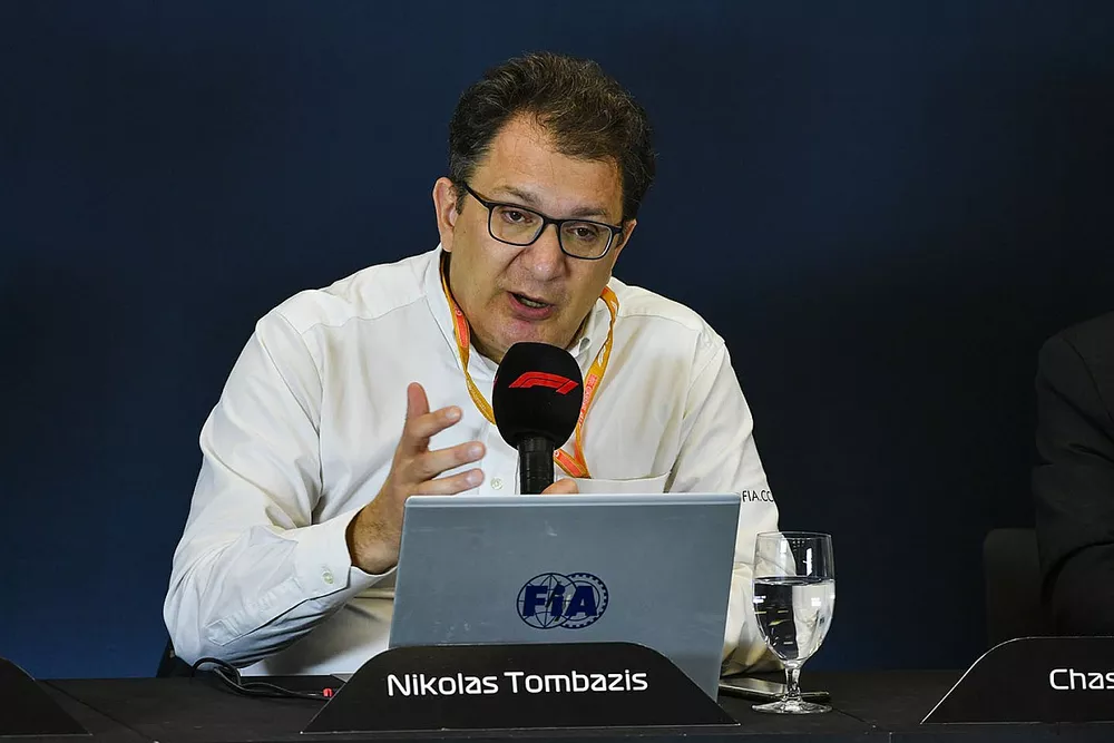 Nikolas Tombazis durante la conferenza stampa di presentazione del regolamento tecnico 2021 della Formula 1