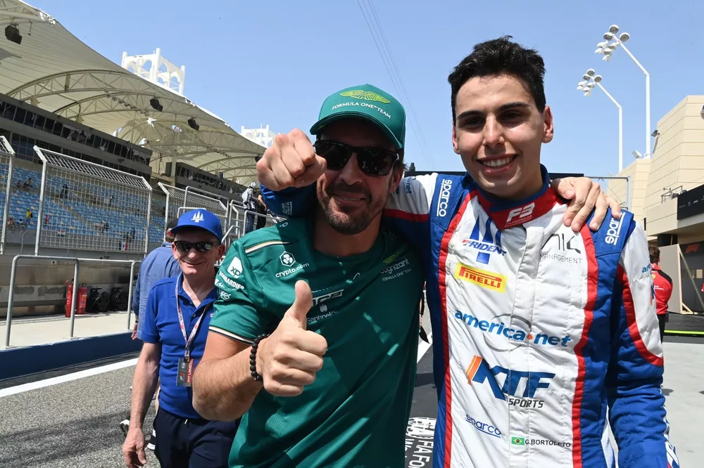 Fernando Alonso, Aston Martin F1 Team, le vainqueur Gabriel Bortoleto, Trident