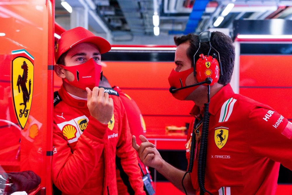 Charles Leclerc, Ferrari, with Xavier Marcos, Race Engineer, Ferrari