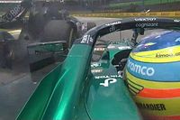 V&iacute;deo: Ocon llama "idiota" a Alonso tras tocarse en la SQ1 de Brasil 