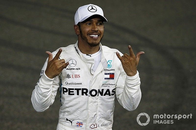 Il vincitore della gara Lewis Hamilton, Mercedes AMG F1 W09