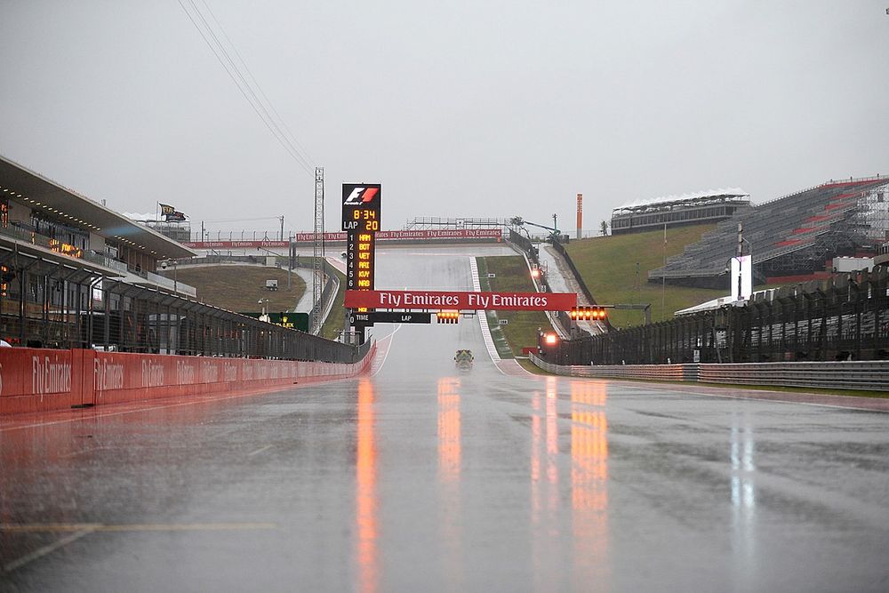 Lluvia en el Circuito de las Américas de Austin