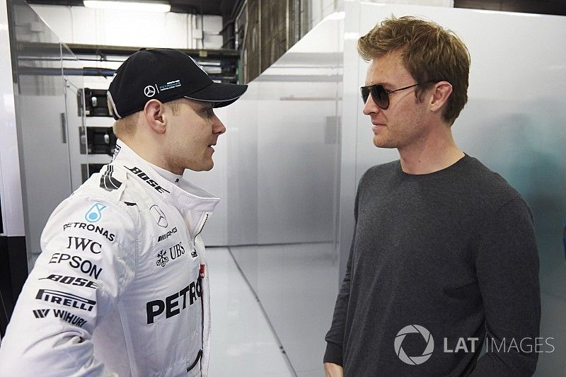 Valtteri Bottas, Mercedes F1 Team y campeón mundial Nico Rosberg
