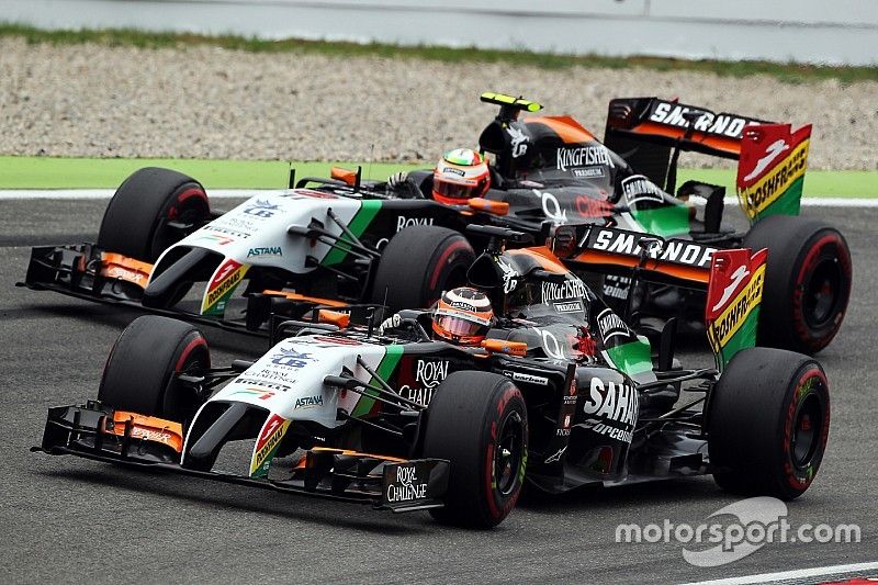 Nico Hulkenberg, Sahara Force India F1 VJM07 y Sergio Pérez, Sahara Force India F1 VJM07