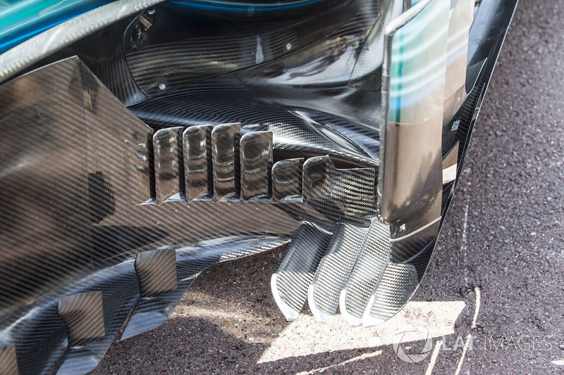 Mercedes-Benz F1 W08 Hybrid, detalle aerodinámico