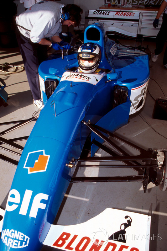 Preparations are made to the Ligier JS39B Renault that  Michael Schumacher will test to evaluate the