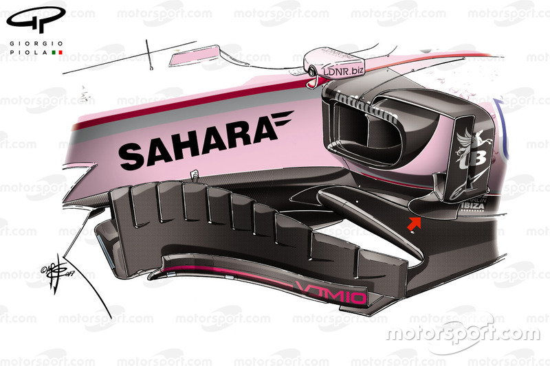 Force India VJM10, barge board