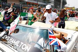 Lewis Hamilton, Mercedes AMG F1, in the drivers parade