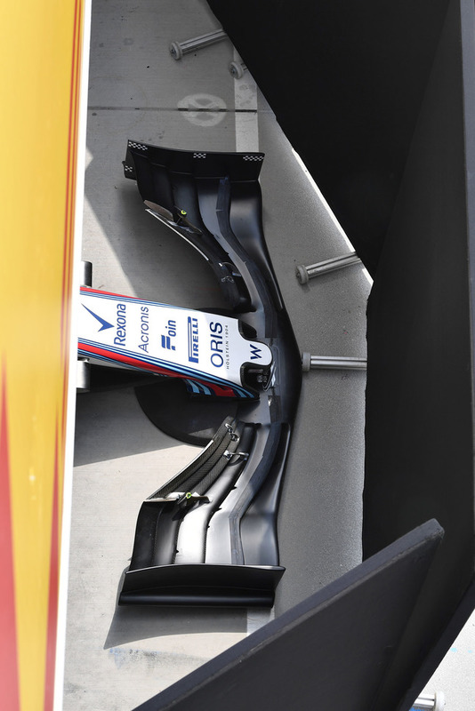 Williams FW41 nose and front wing detail