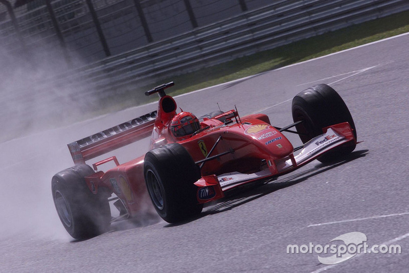 Michael Schumacher, Ferrari F2001, beraksi di GP Malaysia 2001.