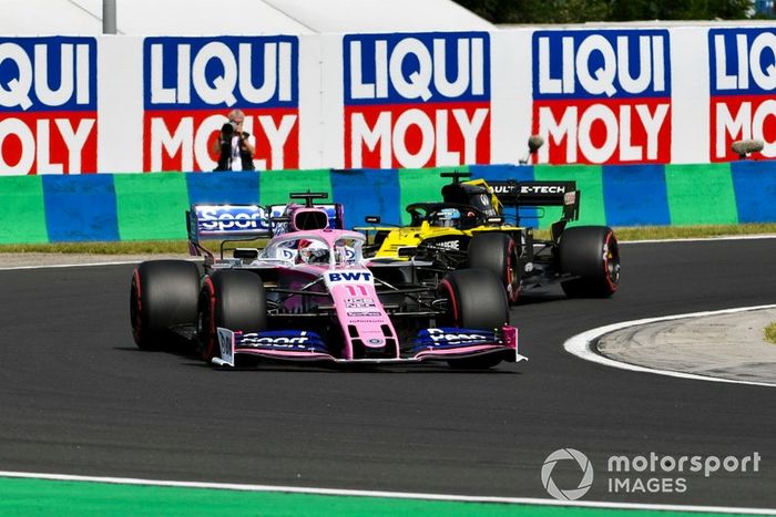 Sergio Pérez, Racing Point RP19, Daniel Ricciardo, Renault F1 Team R.S.19