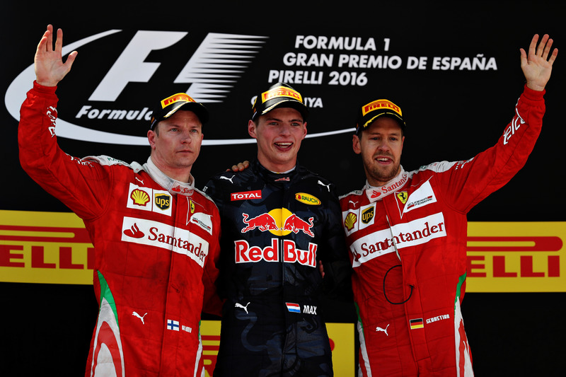 1. Max Verstappen, 2. Kimi Räikkönen, 3. Sebastian Vettel