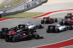 Фелипе Масса, Williams FW38, Валттери Боттас, Williams FW38; Нико Хюлькенберг, Force India VJM09; Ка