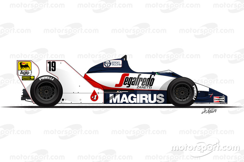 Toleman TG183B driven by Ayrton Senna