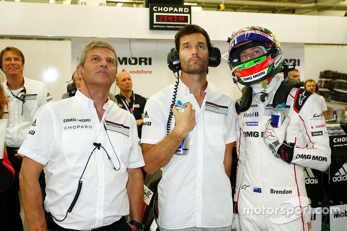 Fritz Enzinger, Mark Webber, Brendon Hartley, Porsche Team