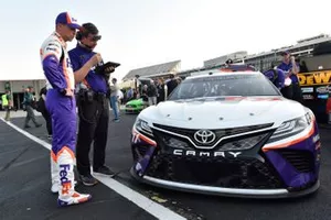  Denny Hamlin, Joe Gibbs Racing, Toyota Camry FedEx Express and Christopher Gabehart