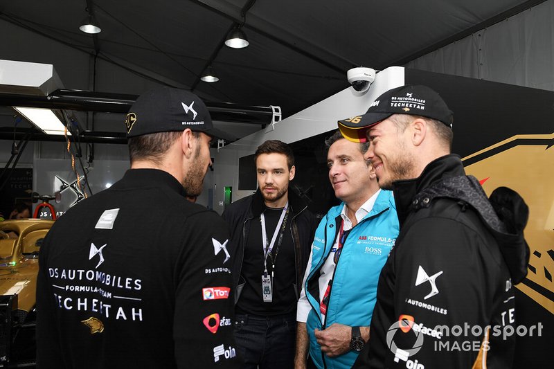 Jean-Eric Vergne, DS TECHEETAH, Liam Payne, Alejandro Agag, CEO, Formula E, Andre Lotterer, DS TECHEETAH
