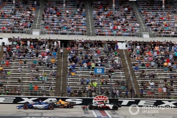 Alex Palou, Chip Ganassi Racing Honda, Patricio O'Ward, Arrow McLaren Chevrolet,David Malukas, Dale Coyne Racing with HMD Honda