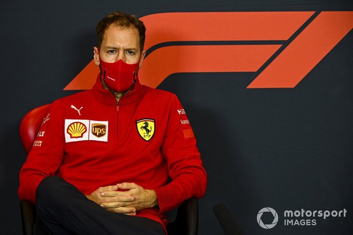 Sebastian Vettel, Ferrari en la conferencia de prensa