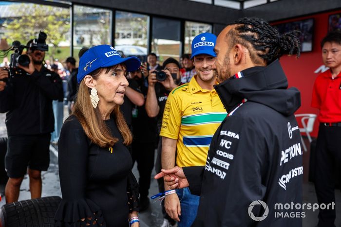 Lewis Hamilton, Viviane Senna, hermana de Ayrton Senna, Bruno Senna, sobrino de Ayrton Senna
