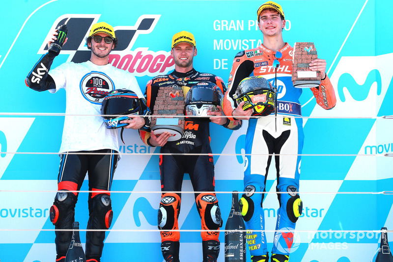 Francesco Bagnaia, Sky Racing Team VR46 Brad Binder, Red Bull KTM Ajo Lorenzo Baldassarri, Pons HP40