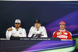 Conférence de presse d'après-qualifs : Lewis Hamilton, Mercedes AMG, Nico Rosberg, Mercedes AMG et Kimi Raikkonen, Ferrari