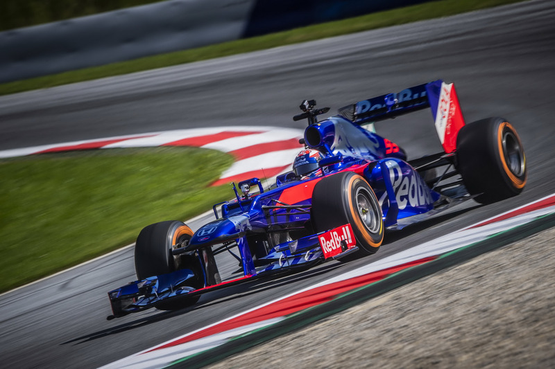 Marc Marquez drives a Toro Rosso F1