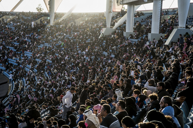 Fans watch the action