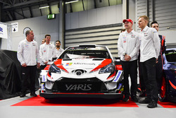 Le team Toyota WRC, avec Jari-Matti Lavala, Ott Tanak et Esapekka Lappi