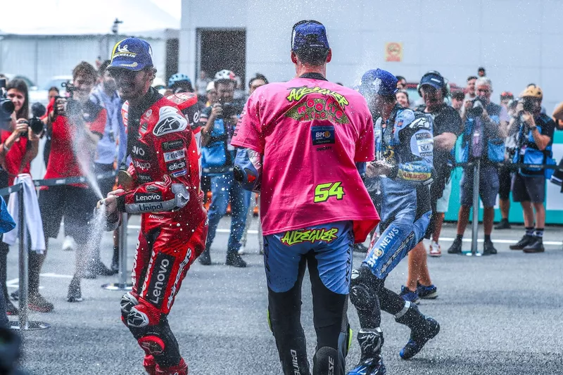 Fermin Aldeguer, Gresini Racing, Francesco Bagnaia, Ducati Team, Alex Marquez, Gresini Racing