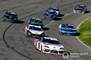 Harrison Burton, Joe Gibbs Racing, Toyota Supra Dex Imaging and Austin Cindric, Team Penske, Ford Mustang Odyssey Battery