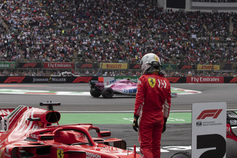 Sebastian Vettel, Ferrari, nel parco chiuso