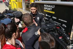 Esteban Ocon, Renault Sport F1 Team Test Driver with the media