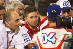 Casey Stoner congratulates second place Andrea Dovizioso, Ducati Team