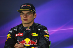 Max Verstappen, Red Bull Racing, lors de la conférence de presse de la FIA