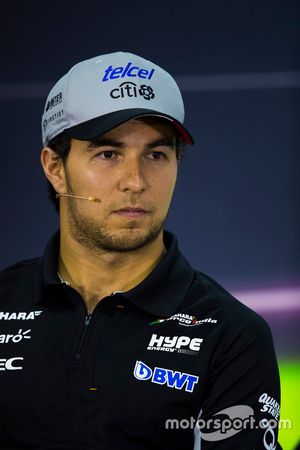 Sergio Perez, Force India, en la Conferencia de prensa