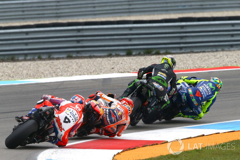 Johann Zarco, Monster Yamaha Tech 3 lmost crashing tis ouching Valentino Rossi, Yamaha Factory Racing