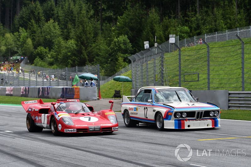 Jean Alesi, Ferrari 512S and Dieter Quester, BMW 3.0 CSL