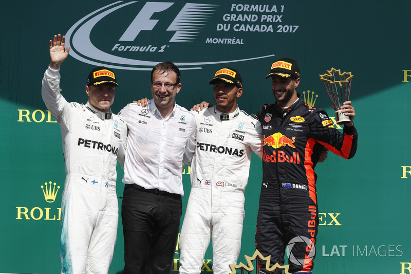 Kanada GP - Kazanan Lewis Hamilton, 2. Valtteri Bottas, 3. Daniel Ricciardo