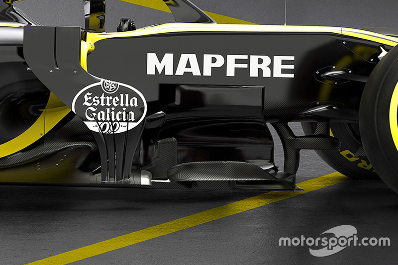 Renault F1 Team RS18, dettaglio del bargeboard