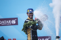 Jean-Eric Vergne, Techeetah, sprays the champagne on the podium