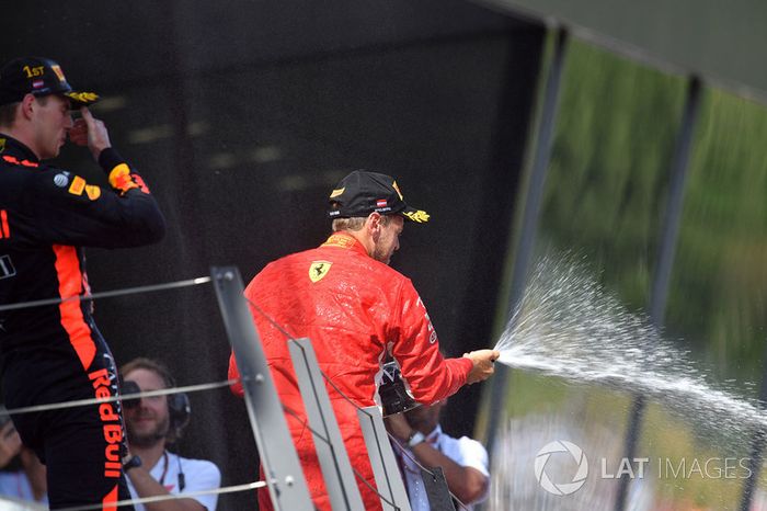 Max Verstappen, Red Bull Racing y Sebastian Vettel, Ferrari