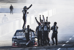 Clint Bowyer, Stewart-Haas Racing, Ford Fusion Haas Automation Demo Day, celebrates after winning