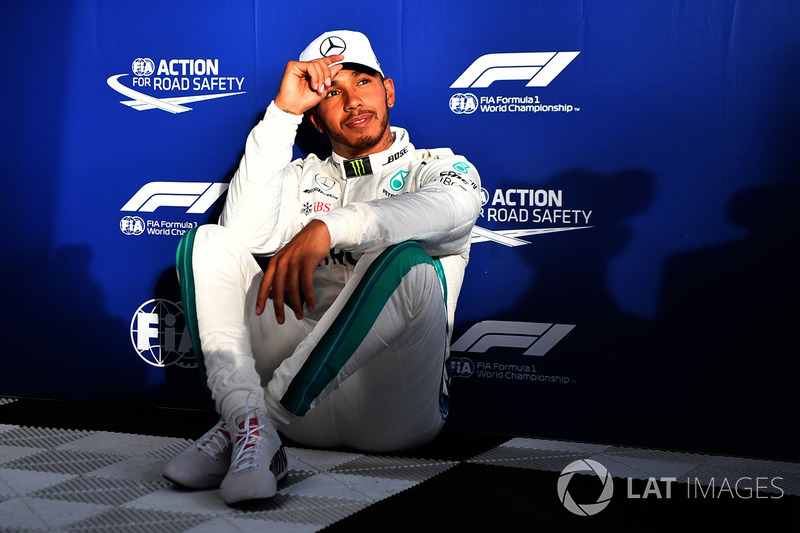 Pole pozisyonu sahibi Lewis Hamilton, Mercedes-AMG F1