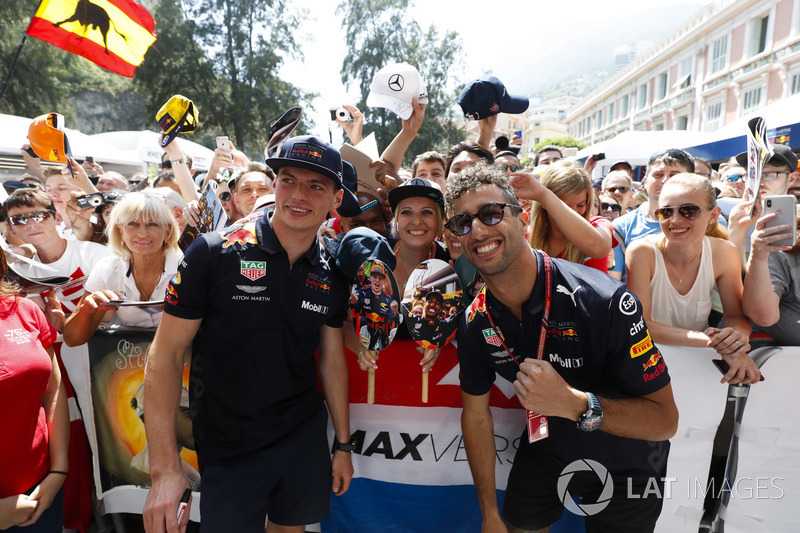 Daniel Ricciardo, Red Bull Racing, and Max Verstappen, Red Bull Racing