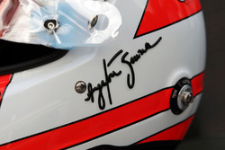 De helm van Felipe Nasr, Sauber F1 Team met eerbetoon aan Ayrton Senna