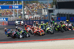 Start: Jorge Lorenzo, Yamaha Factory Racing vooraan