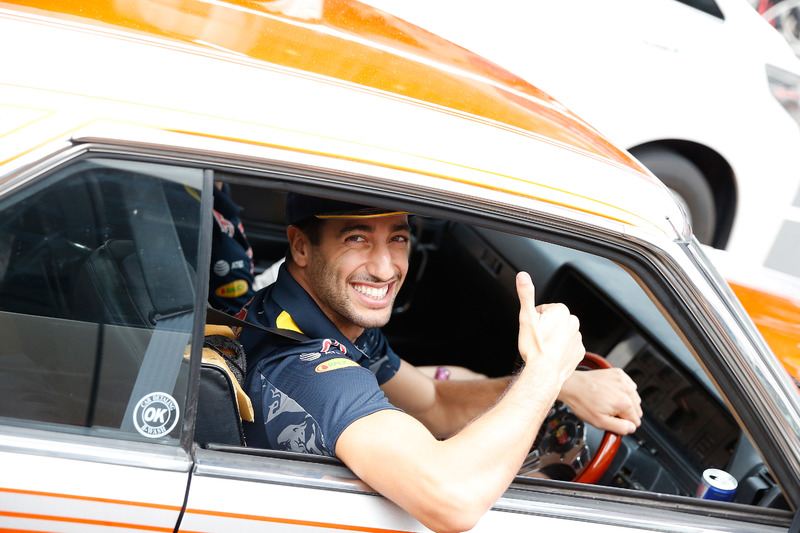 Daniel Ricciardo and  Max Verstappen, Red Bull Racing drive around Tokyo in a Bosozuko Car