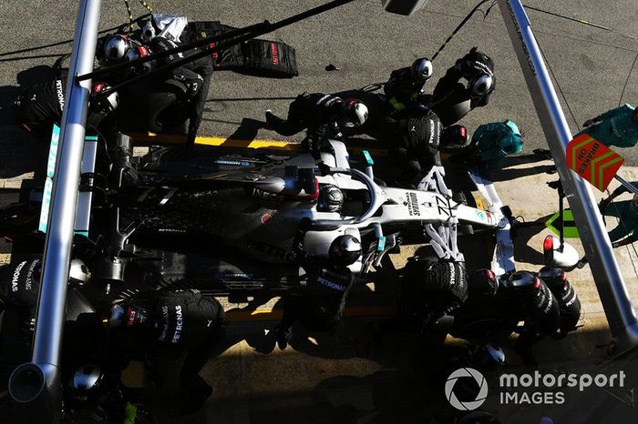 Valtteri Bottas, Mercedes F1 W11 en pitlane